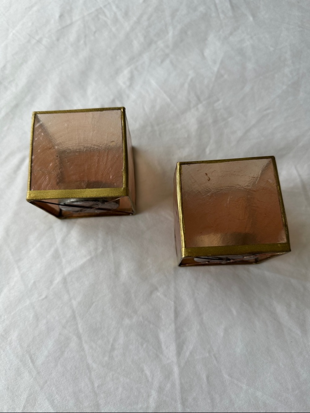 Set of Two Capiz Shell Tea light Holders